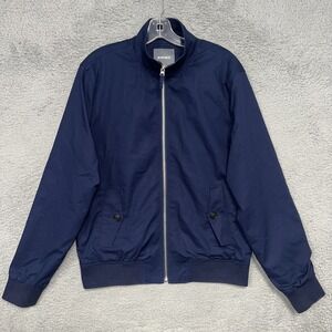 Bonobos Jacket Men's Sz M Blue Bomber Slim Fit Full Zip High Collar Lightweight